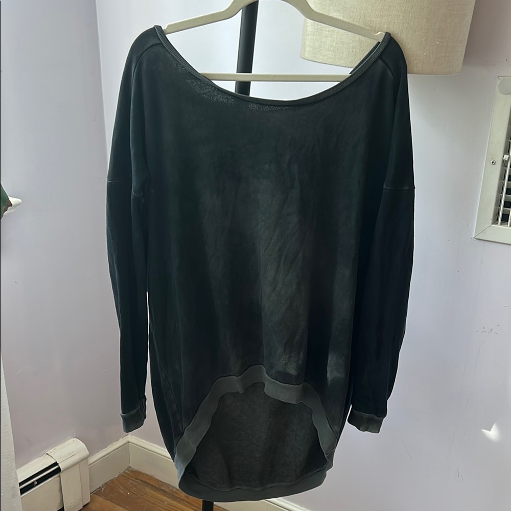 Black Asymmetrical Long Sleeve Hoodie